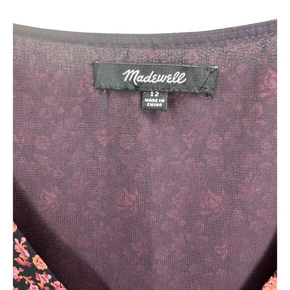 Madewell Orchard Floral Georgette Smocked-Cuff Button-Up Blouse Button-Front 12 - Picture 4 of 13